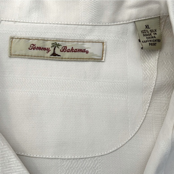Tommy Bahama Silk Racing Regatta Button Front Shirt in XL White Blue Red - Picture 8 of 9
